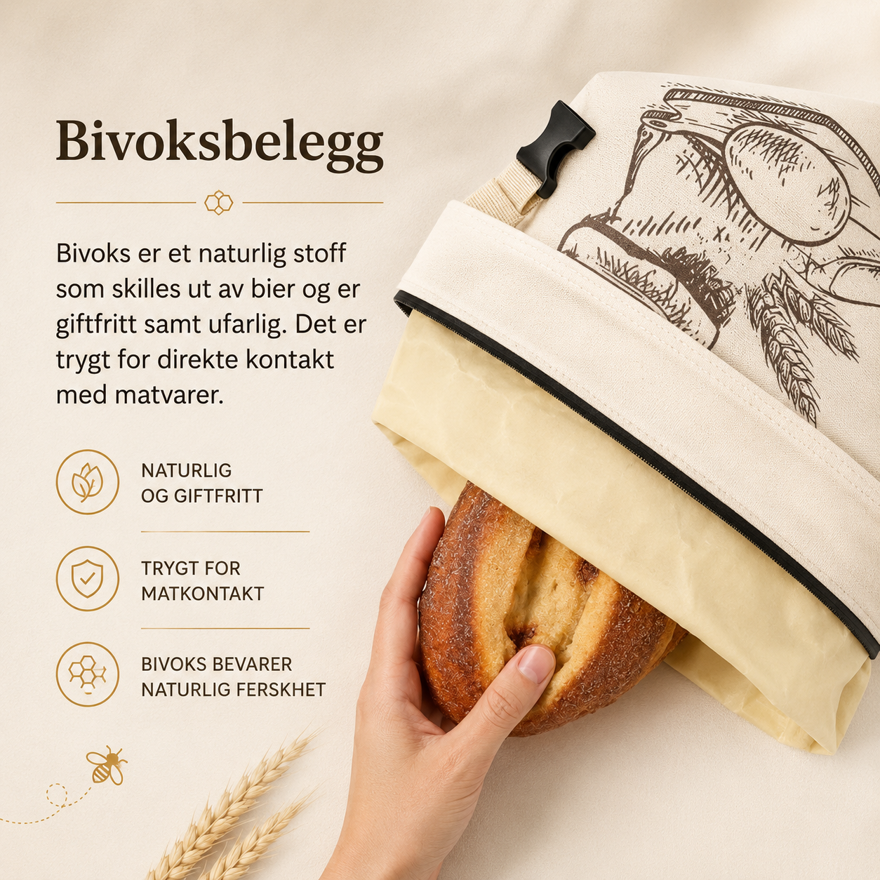 Brødpose med bivoks